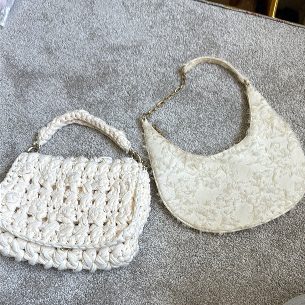 Zara Elegant Cream Handbag Set with gold details
